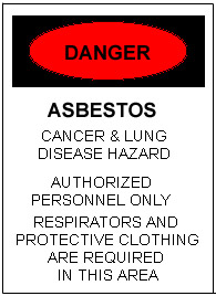 warning asbestos signs